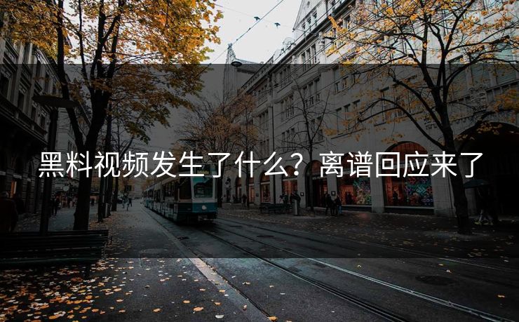 黑料视频发生了什么？离谱回应来了  第1张
