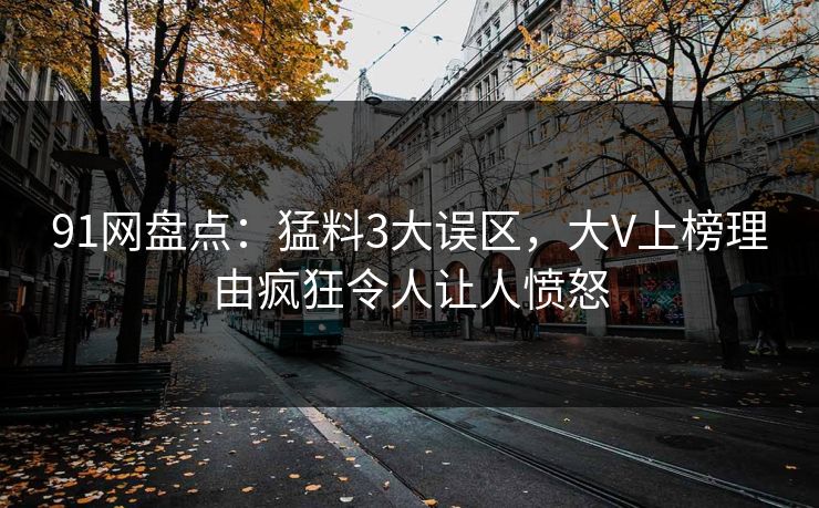 91网盘点：猛料3大误区，大V上榜理由疯狂令人让人愤怒  第1张