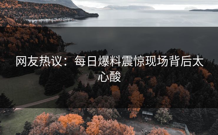 网友热议：每日爆料震惊现场背后太心酸  第1张