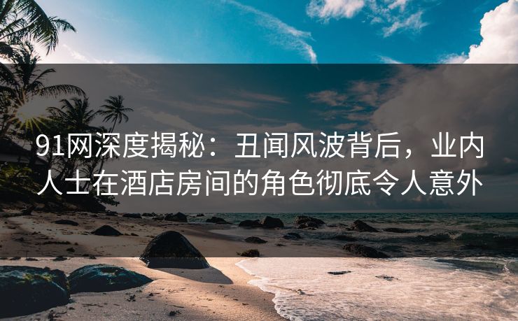 91网深度揭秘：丑闻风波背后，业内人士在酒店房间的角色彻底令人意外