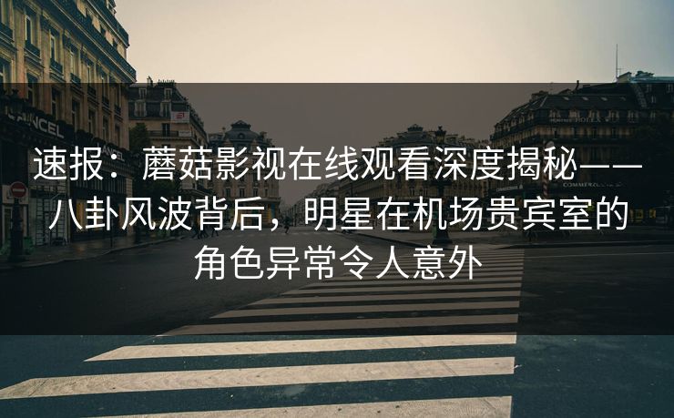 速报：蘑菇影视在线观看深度揭秘——八卦风波背后，明星在机场贵宾室的角色异常令人意外