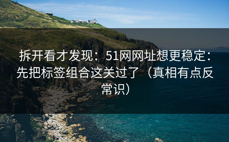 拆开看才发现:51网网址想更稳定:先把标签组合这关过了(真相有点反常识)